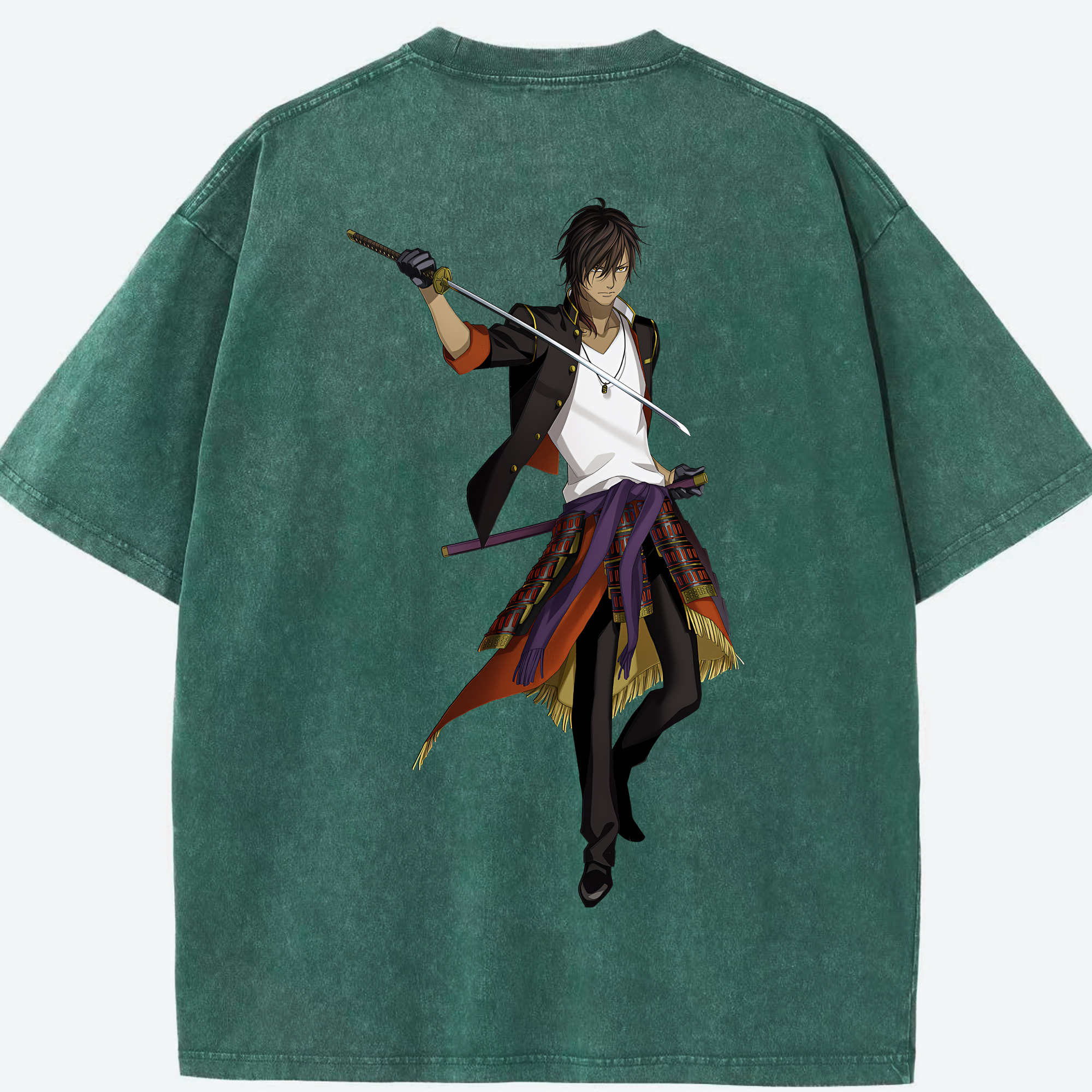 （画像用） 刀剣乱舞 Touken Ranbu 綿100% ヴィンテージ風 半袖Tシャツ（背面プリント）
